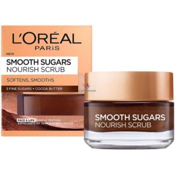 Loreal Smooth Sugars Nourish Face & Lips Scrub 50ml - Cocoa Butter