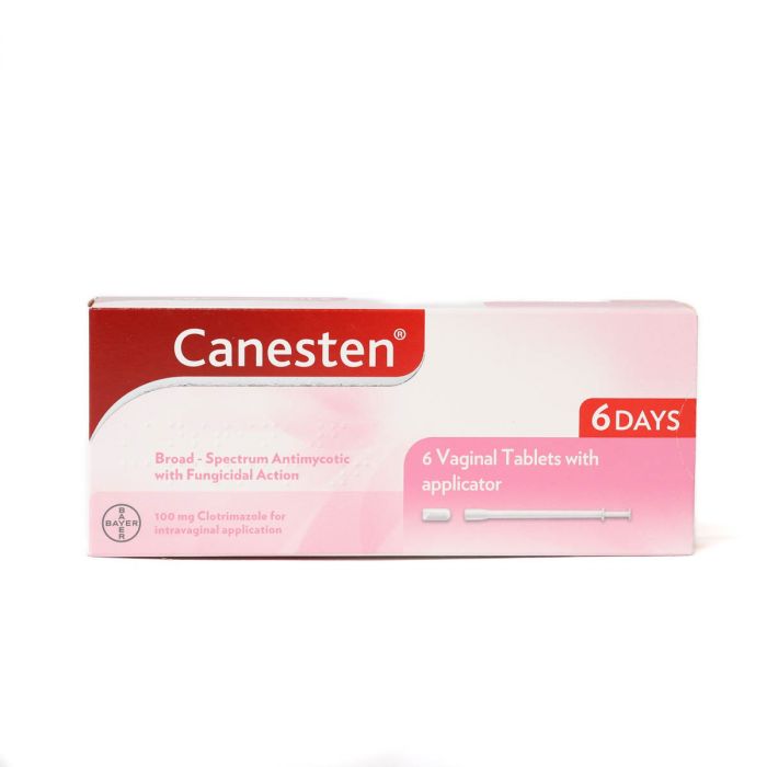 Canesten 100mg 6 vaginal Tablets Canesten 100mg 6 vaginal Tablets