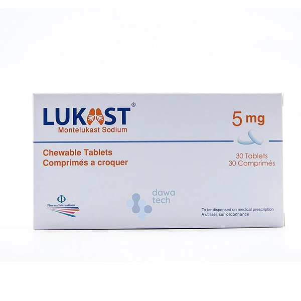 Lukast 5mg 30 Chewable Tablets Lukast 5mg 30 Chewable Tablets