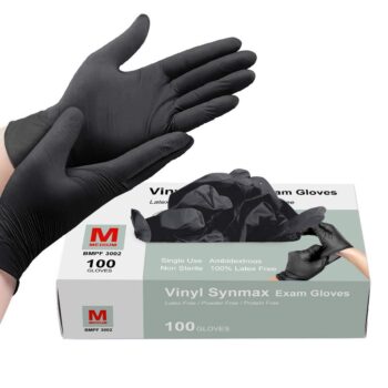 Latex Gloves (Powder Free) 100 Pcs - M اسود