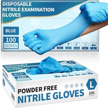 Nitrile (Powder Free) Sensitive Gloves 100 Pcs - L ازرق