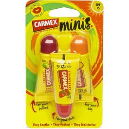 Carmex Moisturising Lip Balm Minis Spf 15 3pack 5gm Each