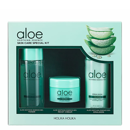 Holika Holika Aloe Soothing Kit (Toner 20ml, Emulsion 20ml, Cream 10ml)