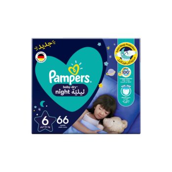 Pampers Baby-Dry Night Diapers, Size 6, 14+kg, 66 Diapers
