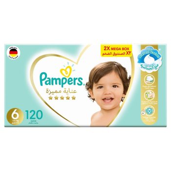Pampers Premium Care Diapers, Size 6, 13+kg, 120 Diapers