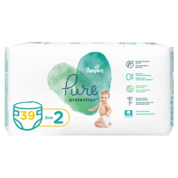 Pampers Pure Protection Diapers, Size 2, 4-8kg, 39 Diaper Count