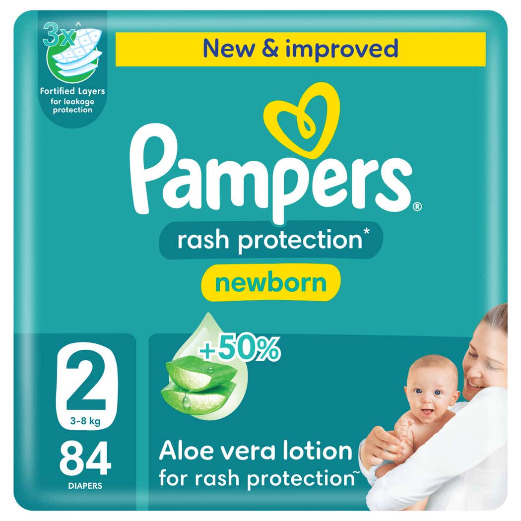 Pampers Rash Protection Taped Diapers, Size 2, 84 Count Pampers Rash Protection Taped Diapers, Size 2, 84 Count