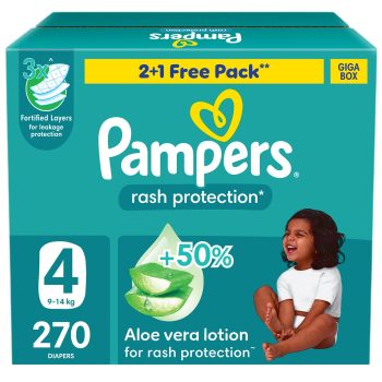 Pampers Taped, Size 4, 9-14 Kg, Giga Box, 270 Count