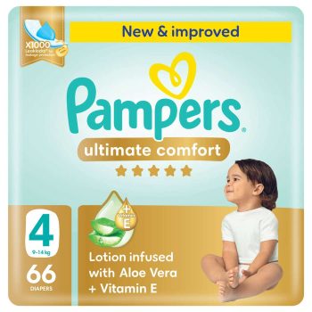 Pampers Ultimate Comfort Taped Diapers, Size 4, 66 Count
