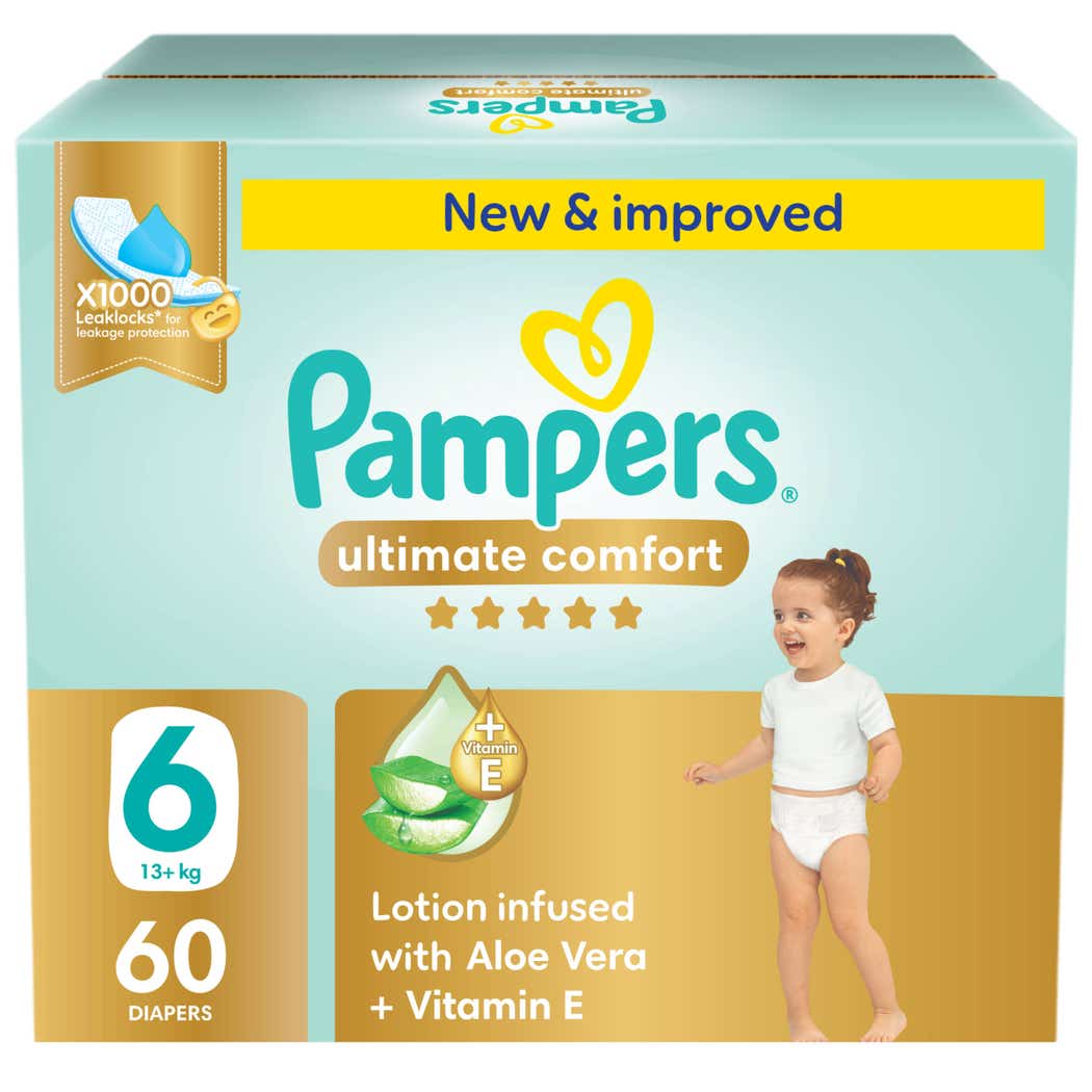 Pampers Ultimate Comfort Taped Diapers, Size 6, 60 Count Pampers Ultimate Comfort Taped Diapers, Size 6, 60 Count