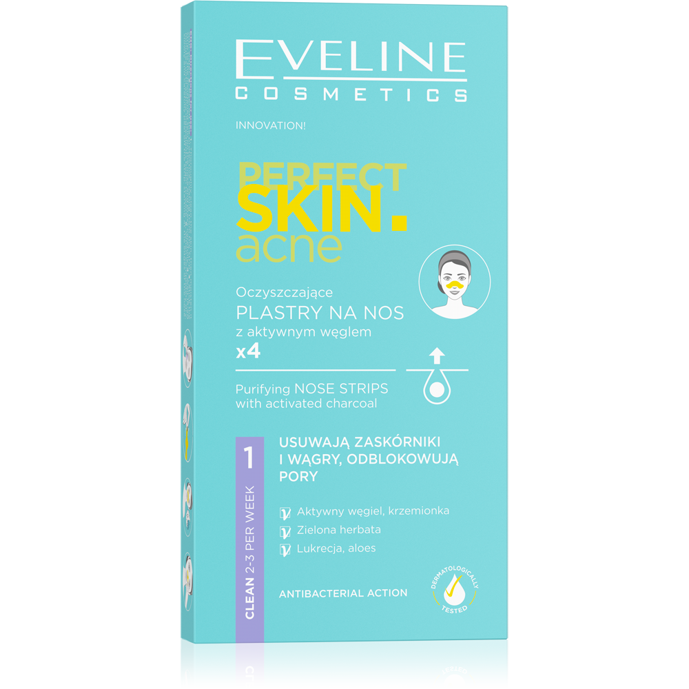 102775860_6579c2804aef7a78e_42911 Eveline Perfect Skin Acne Purifying Charcoal Nose Strip 4pcs لصقات لتنظيف الانف
