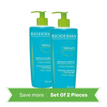 Bioderma Sebium Foaming Gel for Oily Skin -500 ml -Twin Pack