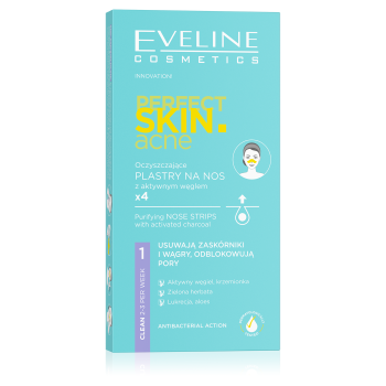 Eveline Perfect Skin Acne Purifying Charcoal Nose Strip 4pcs