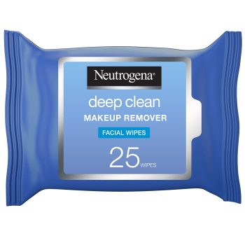 Neutrogena Deep Clean Makeup Remover Facial Wipes, Oil-Free, Removes All Types of Makeup, Dermatologically Tested, 25 Wipes