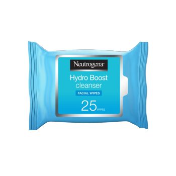 Neutrogena Hydro Boost Facial Cleansing Wipes, Removes Makeup Including Waterproof Mascara, Alcohol Free, 25 Facial Wipes
