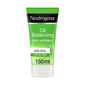 Neutrogena Oil Balancing Daily Facial Exfoliator, with Lime, Purifies Skin, Unclogs Pores, for Oily Skin, 150ml