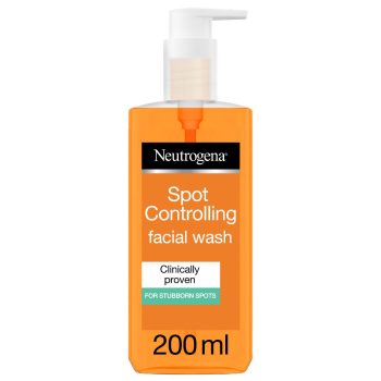 غسول للبشرة Neutrogena Spot Controlling Face Wash, Cleanses to Help Clear Spots, Fights Breakouts, for a Refined Complexion, Oil Free, 200ml