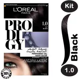 L'Oreal Paris Prodigy Permanent No Ammonia Hair Color, 1.0 Black
