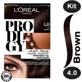 L'Oreal Paris Prodigy Permanent No Ammonia Hair Color, 4.0 Brown
