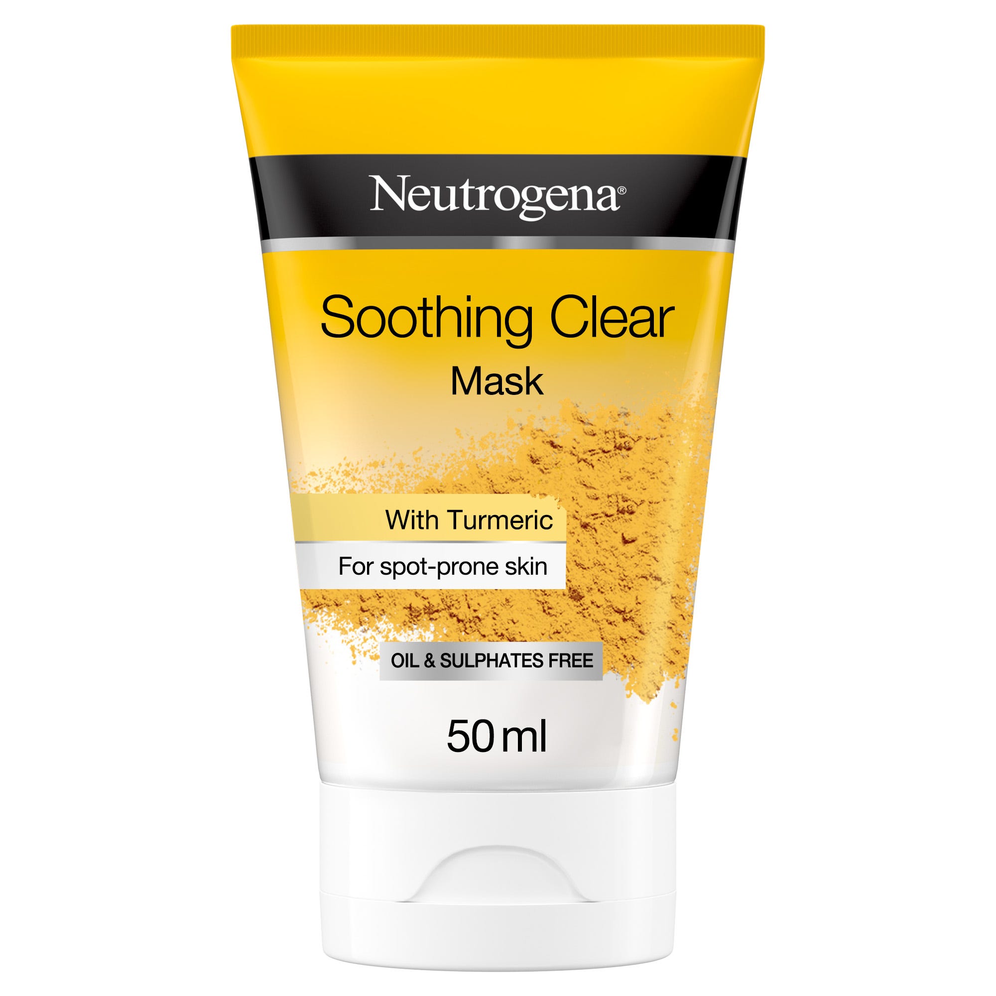 101982980_62137be4d37e98aec_19334 Neutrogena Soothing Clear Face Mask, with Turmeric, for Spot-Prone Skin, Oil & Sulfate Free, Absorbs & Calms Stressed Skin, 50ml