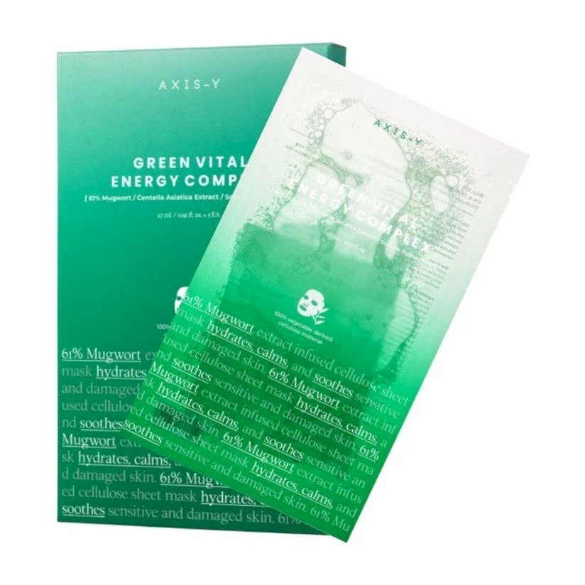 103558621_aa6b62d2c01b85d08_71519 Axis-Y Mugwort Green Vital Energy Complex Sheet Masks 27ml