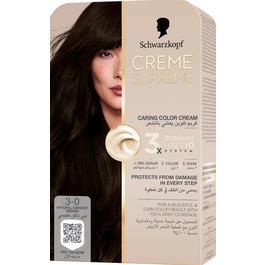 Schwarzkopf Creme Supreme Full Kit 3-0 Natural Darkest Brown