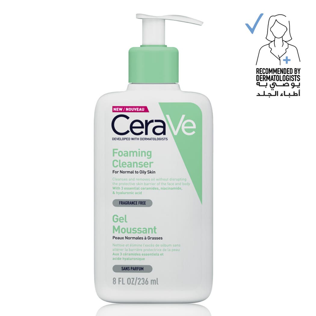 Cerave Foaming Cleanser for Normal to Oily Skin with Hyaluronic Acid 236 ml Cerave Foaming Cleanser for Normal to Oily Skin with Hyaluronic Acid 236 ml