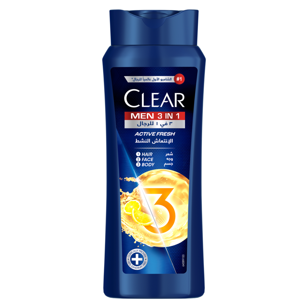 Clear Men Shampoo 3in1 Active Fresh 600ml Clear Men Shampoo 3in1 Active Fresh 600ml