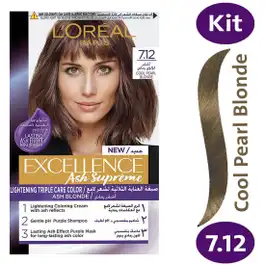 Excellence Hair Color Ash Supreme Pearl Blonde 7.12