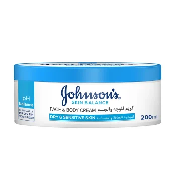 Johnson’s Skin Balance Face and Body Cream, for Dry & Sensitive Skin, Clinically Proven, 200ml