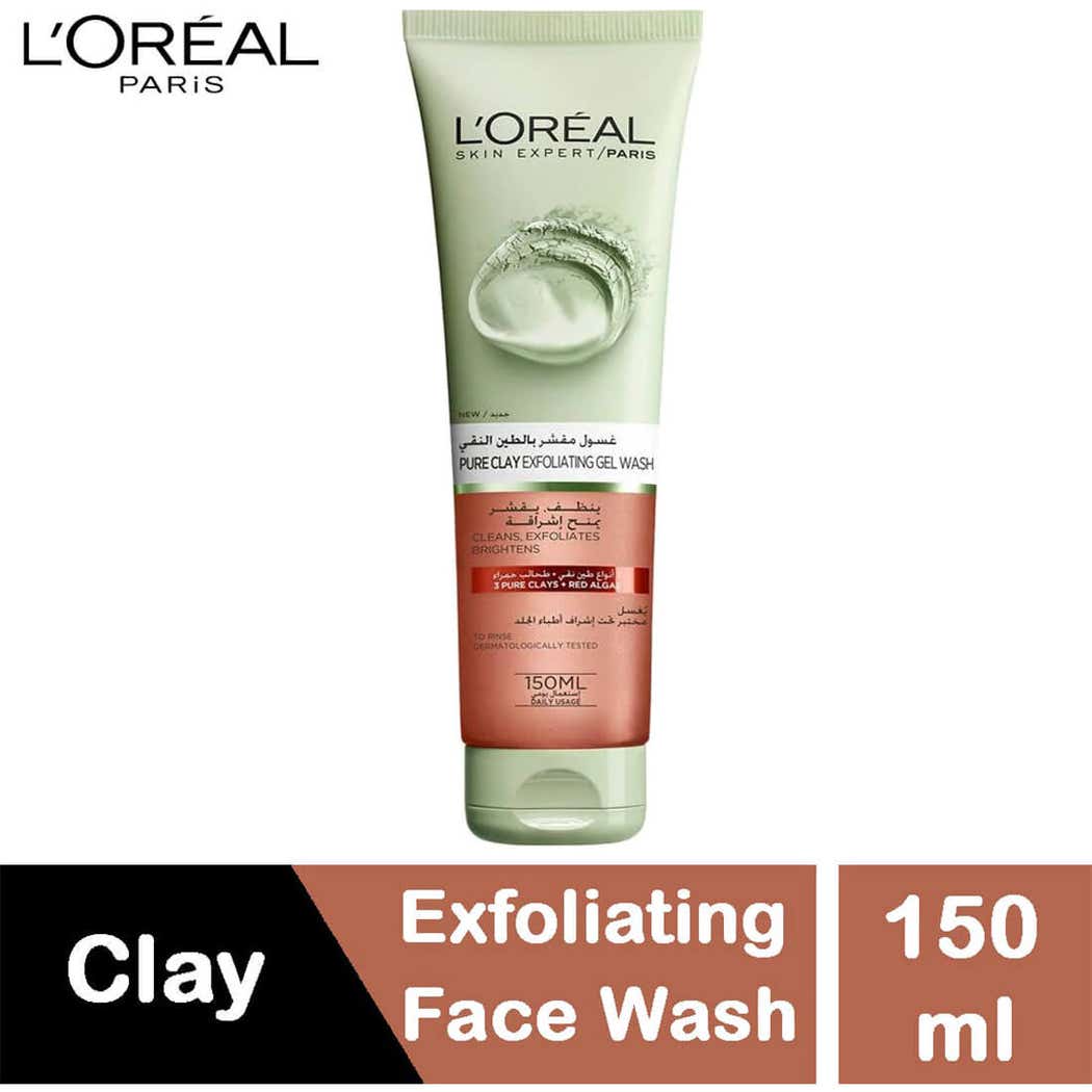 Loreal Skin Expert Clay Exfoliating Gel Wash 150 ml Loreal Skin Expert Clay Exfoliating Gel Wash 150 ml
