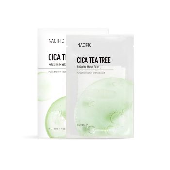 Nacific Cica Tea Tree Relaxing Mask Pack,ماسك شجرة الشاي,تهدئة البشرة الحساسة,علاج حب الشباب,السنتيلا للبشرة,تقليل احمرار الوجه,ماسك ورقي مهدئ,تنقية المسام,العناية بالبشرة الدهنية,ترميم حاجز الجلد,انتعاش البشرة,مضاد للالتهابات,توازن دهون البشرة,ناسيفيك سيكا,استرخاء البشرة