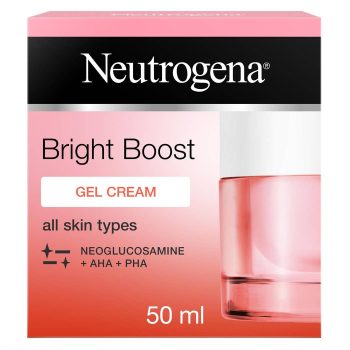 Neutrogena Bright Boost Facial Gel Cream, with Neoglucosamine, AHA & PHA, for All Skin Types, 50ml