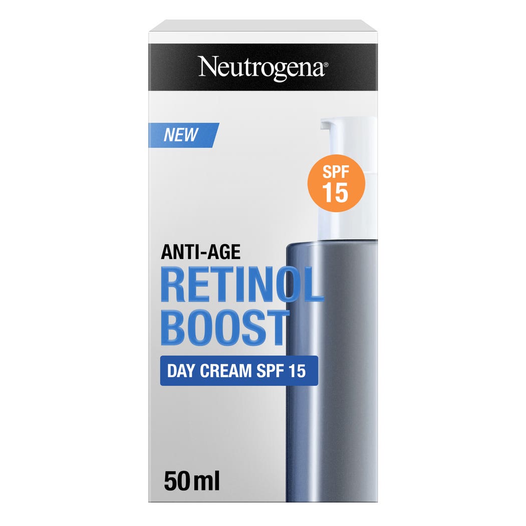 Neutrogena Retinol Boost Anti-Age Day Cream, SPF15, Fights Visible Signs of Aging, Softens Wrinkles, Improves Firmness, Smoothes Texture, 50ml