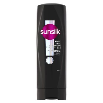 Sunsilk Black Shine, بلسم صانسيلك للشعر الأسود, لمعان وحيوية الشعر الداكن, فك تشابك الشعر بسهولة فائقة, حماية لون الشعر من البهتان, شعر ناعم ولامع تماماً, علاج جفاف خصلات الشعر الأسود, منتجات صانسيلك الأصلية, روتين اللمعان والبريق الطبيعي, لمعان صحي وحيوية مذهلة, Sunsilk 340ml, تركيبة مغذية للألياف الداكنة, سهولة التصفيف والتحكم بالشعر, حماية من الضعف والبهتان, شعر صحي ومنسدل كالحرير