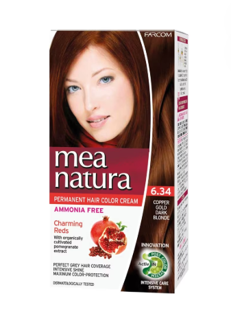 Mea Natura Hair Color 6.34 Copper Gold Dark Blonde