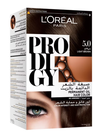 L'Oreal Paris Prodigy Permanent No Ammonia Hair Color, 5.0 Light Brown