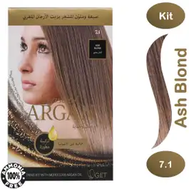 Argan Hair Coloring Oil Kit Ash Blond 7.1