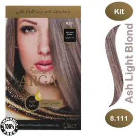 Argan Hair Coloring Oil Kit Ash Light Blond 8.111