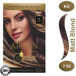 Argan Hair Coloring Oil Kit Matt Blond 7.02