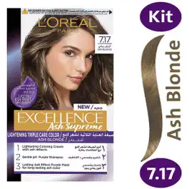 Excellence Hair Color Ash Supreme Grey Blonde 7.17