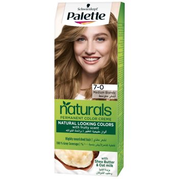 Palette Naturals,باليت ناتشورالز,أشقر متوسط 7-0,تغطية كاملة للشيب,أشقر طبيعي,باليت شوارزكوف الأصلي,صبغة شعر بلمعان طبيعي,عسل النحل,التحكم في اللون,أشقر 7-0,العناية بالشعر المصبوغ,Schwarzkopf Palette