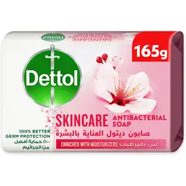 Dettol Skincare Bathing Soap, Rose & Sakura Blossom Scent, 165g