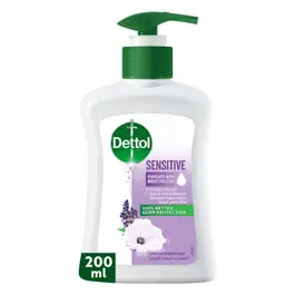 Dettol Sensitive Liquid Handwash Pump, Lavender & White Musk Scent, 200ml