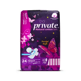 Private Female Napkin Night Wings Compressed 24 pcs
