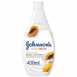 Johnson’s Vita-Rich Smoothing Body Lotion, with Papaya Extract, Non-Greasy, 400ml