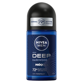 NIVEA MEN DEEP Darkwood 72h Black Carbon Deodorant Roll-on 50ml