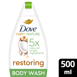 Dove Care by Nature RESTORING Body Wash, Coconut & Almond, 500ml