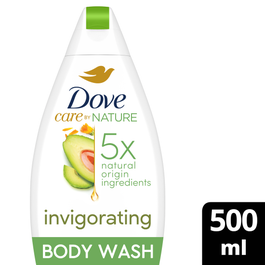DOVE Care by Nature INVIGORATING Body Wash, Avocado & Calendula, 500 ml