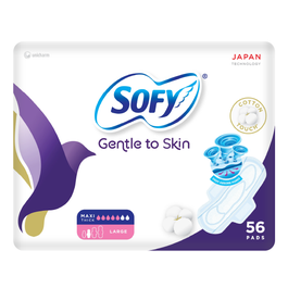 Sofy Gentle To Skin Slim Large With Wings 50+6 Pads